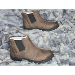 NWB Sorel Emelie III Chelsea Waterproof Boot Tobacco Black Women Size 10